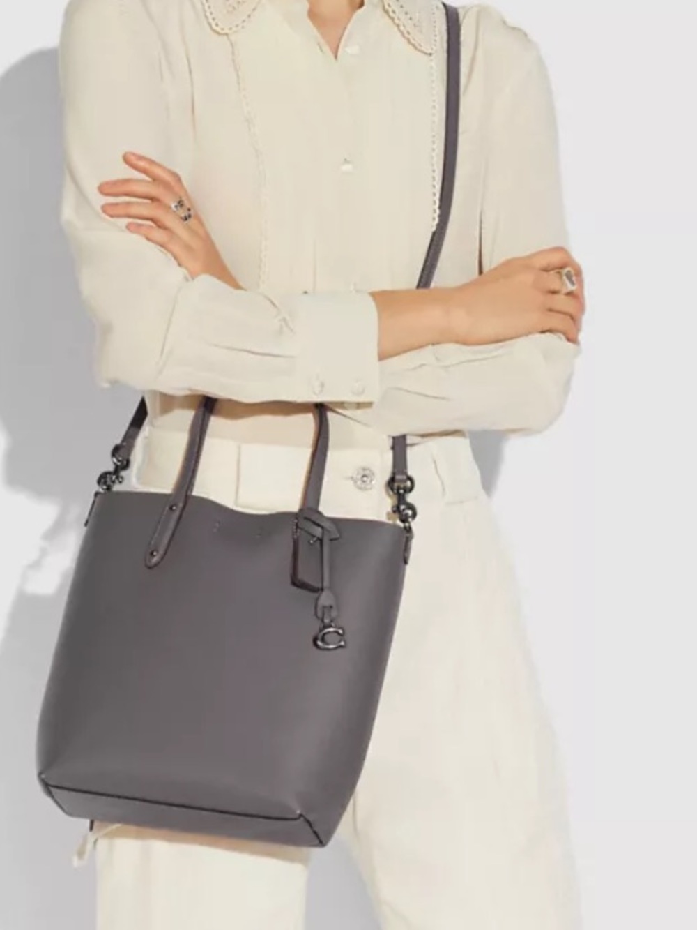 Coach Central Shopper leather tote with strap